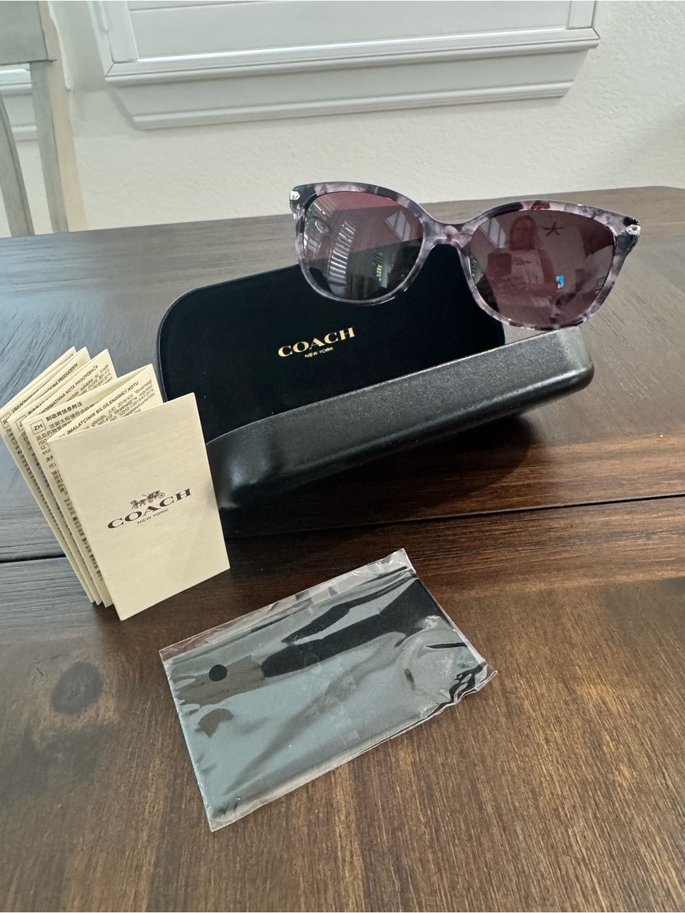 COACH Purple Marble Cat-Eye Sunglasses - Picture 3 of 4